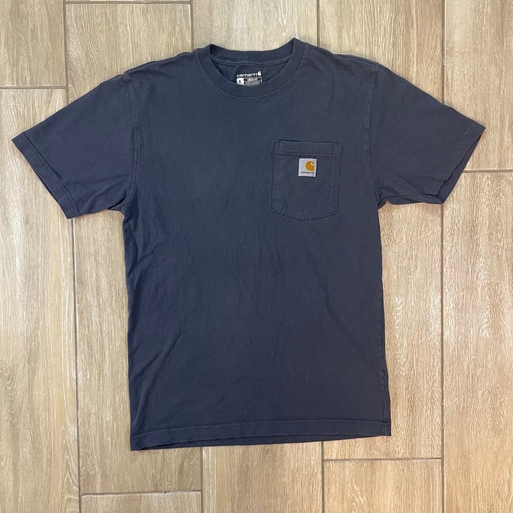 Carhartt Men's K87 Pocket T-Shirt Size Small S Loose Fit Bluestone Gray Blue